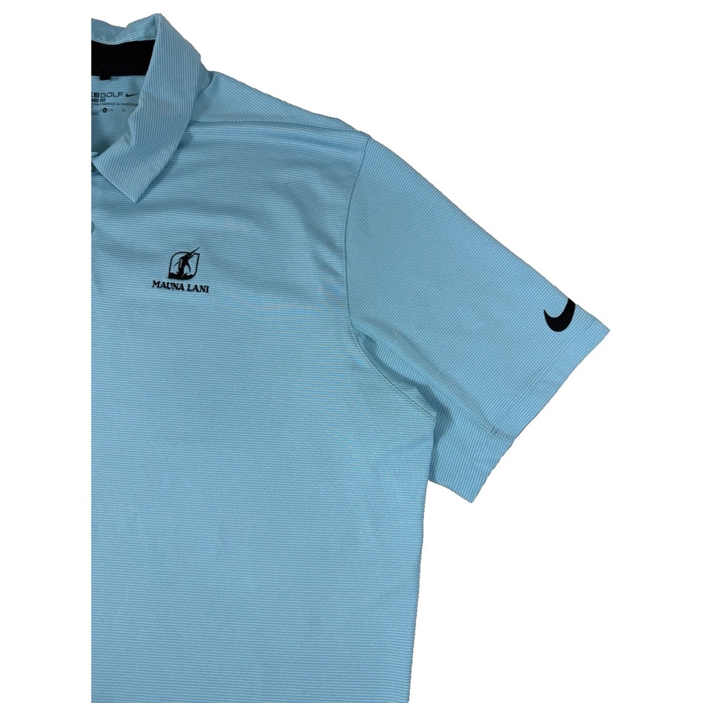 Nike Golf Dri-FIT Polo Shirt Mens XL Light Blue Mauna Lani Hawaii Golf Course